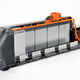 Cut-away view of the lithium-ion battery for the Twin Engine cars.